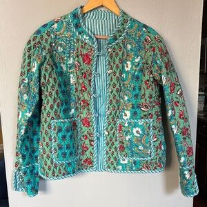 Floral Quilted Jacket - Multicolor